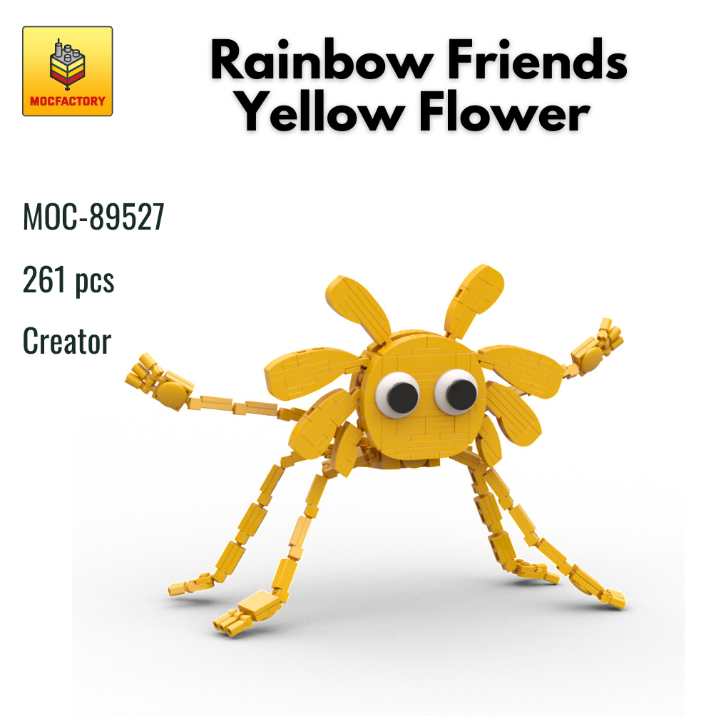 MOC-89527 Rainbow Friends Yellow Flower With 261 Pieces